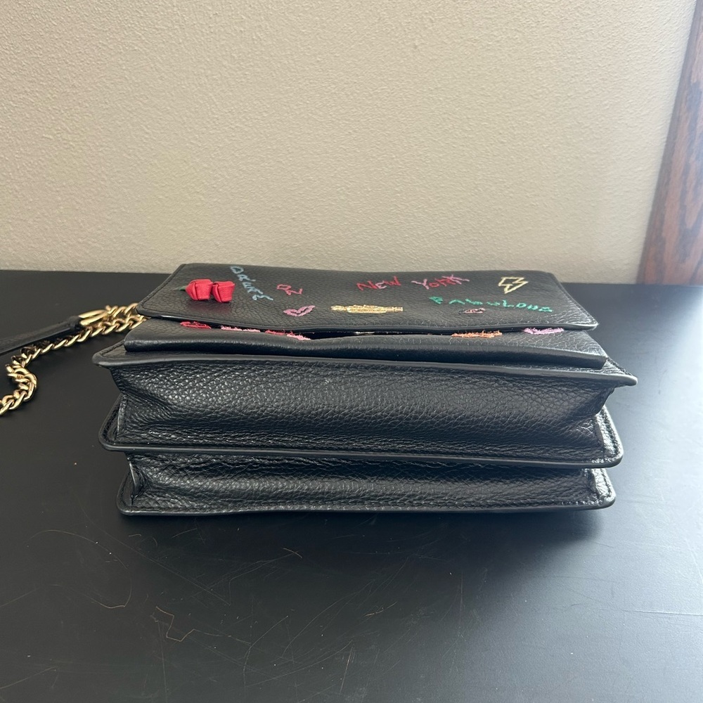 Coach Klare Diary Embroidered Black Leather Crossbody Bag C8283 - Picture 6 of 15